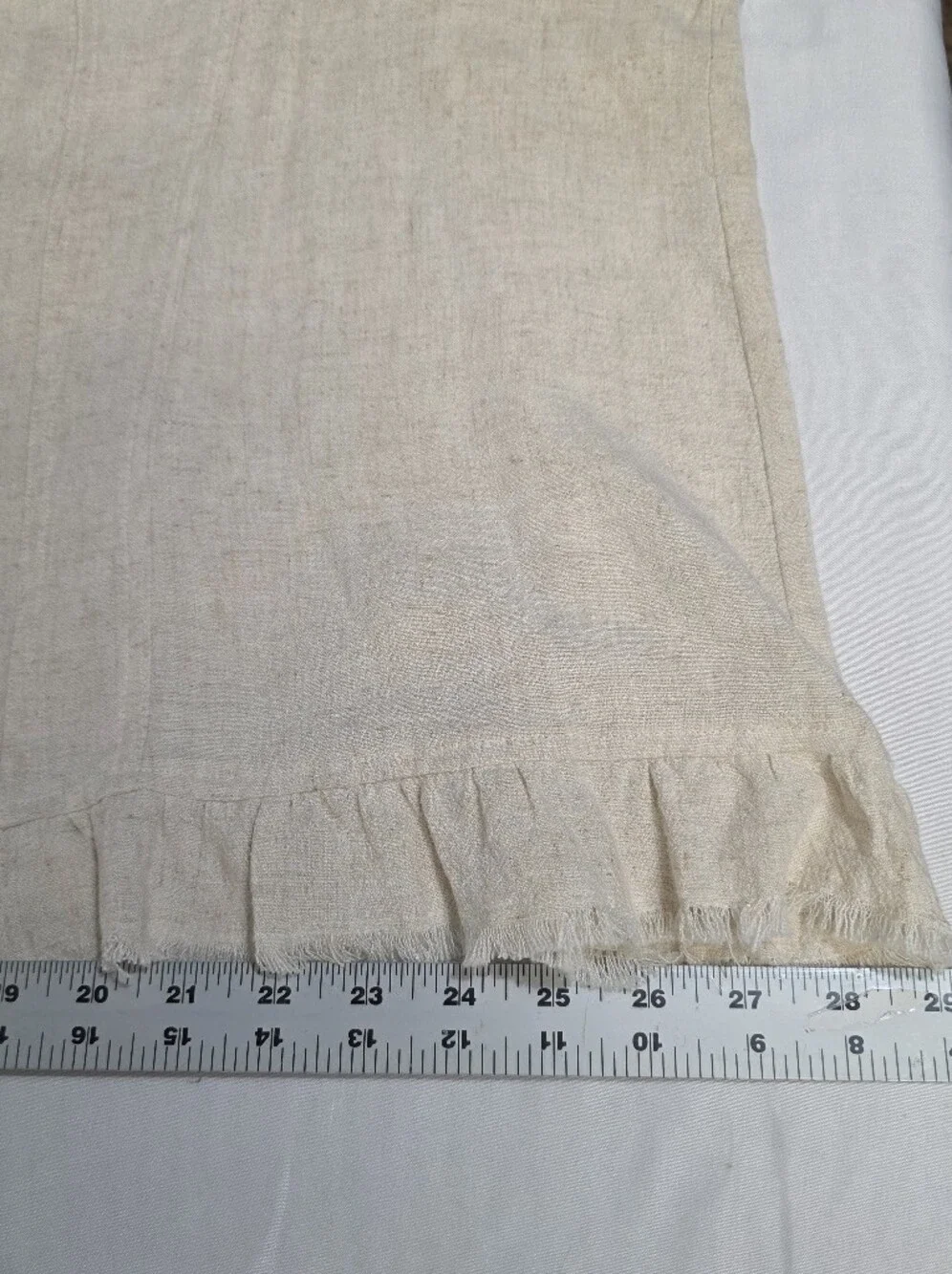 Slim-Sation Womens Size 2X Cream Button-Down Shirt with Frayed Trim - Picture 4 of 9